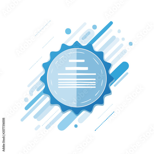 Flat gear icon with settings symbol and abstract background