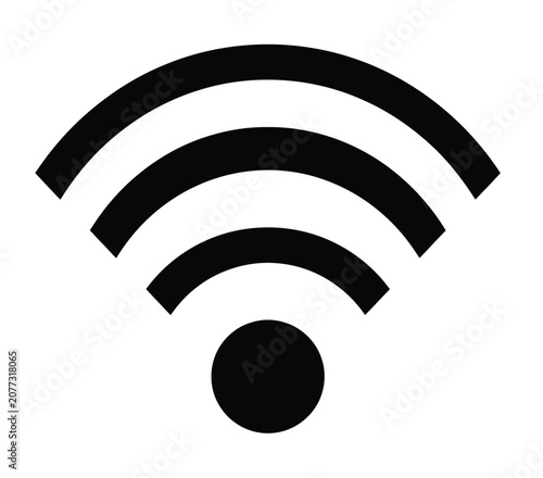 “Black Wi‑Fi Signal Icon Vector for Wireless Internet and Connectivity Design”