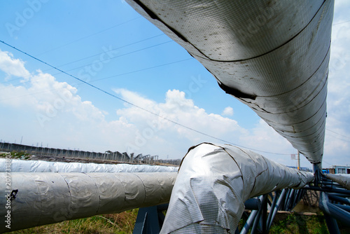 Bild auf Leinwand Oil pipeline, Oil and gas processing plant with pipe line valves