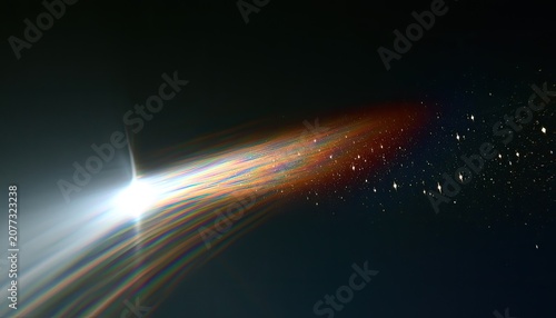Abstract Cosmic Phenomenon with Streaks of Light and Particles.