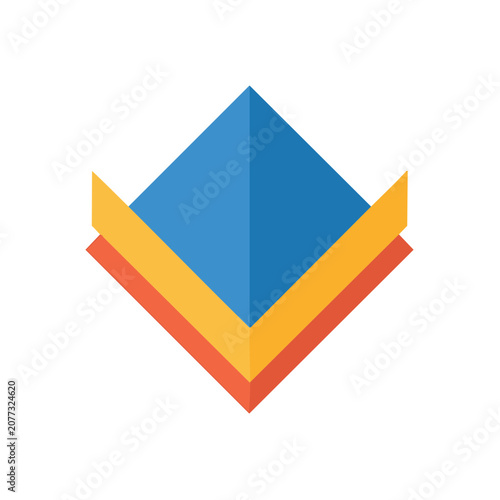 Layered geometric mountain vector icon
