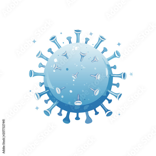Blue Coronavirus Vector Illustration