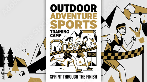 Outdoor Adventure Sports Training Camp Sprint Through The Finish Line