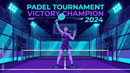 Padel Champion Celebrates Victory On Sports Court In 2024 Tournament