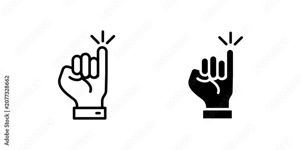Fototapeta premium Promise Hand Gesture icons, dual style icon set
