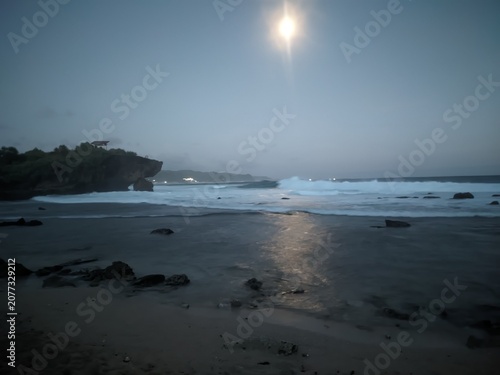 becah landscape in the night in gunungkidul