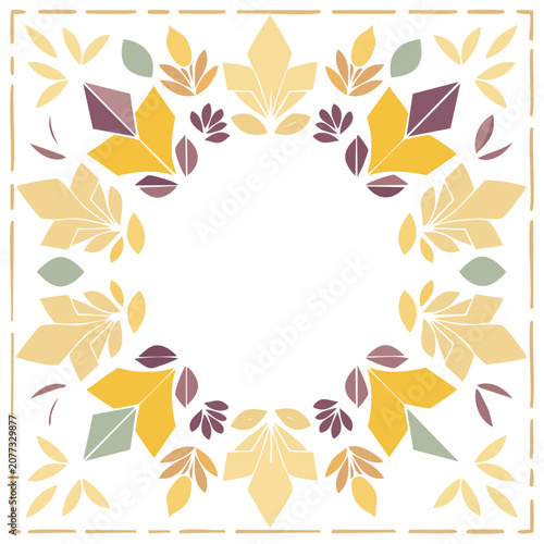Geometric Floral Border Frame Vector Design