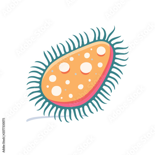 Paramecium flat vector illustration