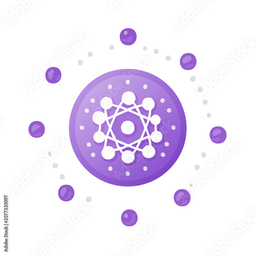 Purple Atomic Structure Vector Icon