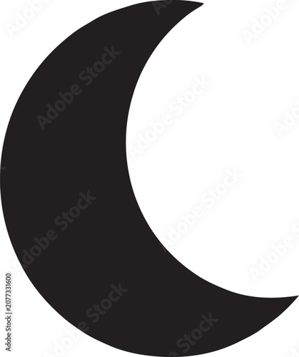 Black crescent moon shape icon