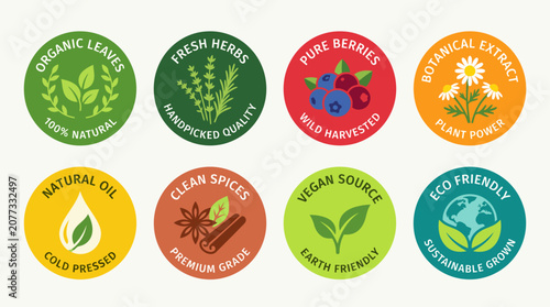 Foto Eco friendly labels for organic products.