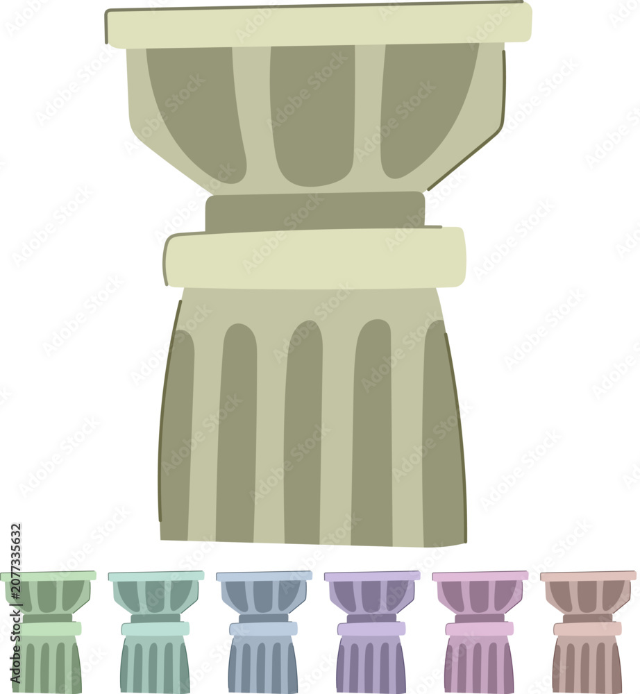 Obraz premium marble column ancient cartoon. old pedestal, classic history, style renaissance marble column ancient sign vector