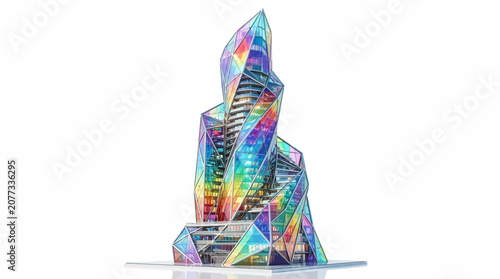 Colorful Crystal Structure Mineral Specimen.