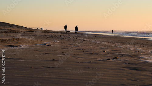 Plage de Moliets-et-Mâa, pendant le coucher du soleil