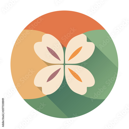 Four Leaf Clover Flat Vector Icon