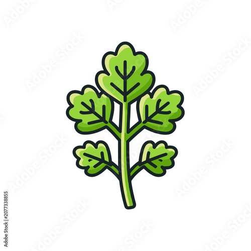 Green Oak Leaf Vector Illustration