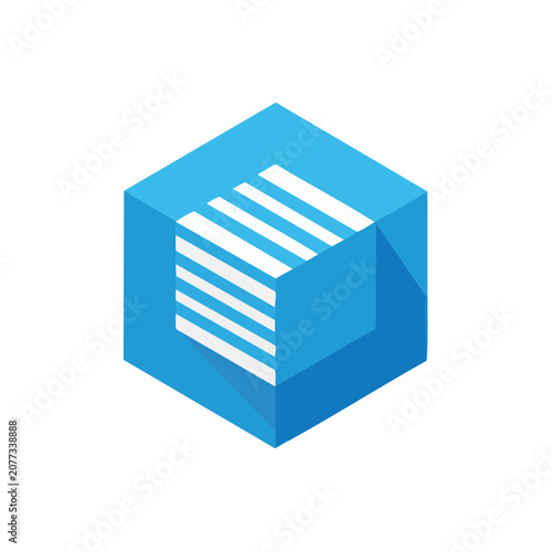 Isometric Stacked Cubes Vector Icon