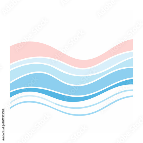 Wavy ribbon vector in pink and blue