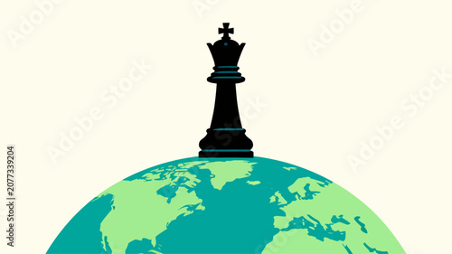 Cuadro en lienzo A symbolic illustration of global power and strategic influence, featuring a maj