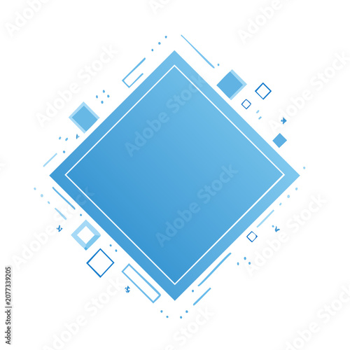 Blue Geometric Diamond Frame Vector