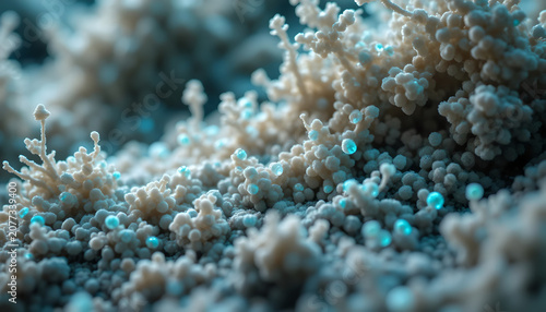 Abstract Microscopic Bacteria and Cell Structure Background