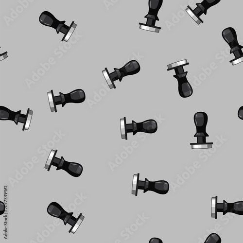 Картината върху платно seamless pattern maker tamper coffee cartoon