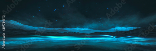 Futuristic night landscape,...