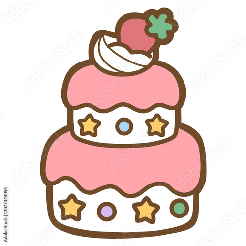 Cute 2 layers cake Dessert clipart png