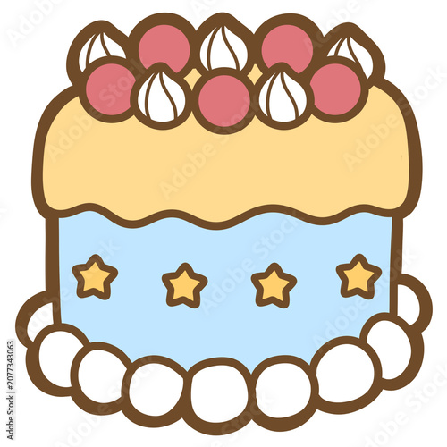 Cute lights blue cake Dessert clipart png