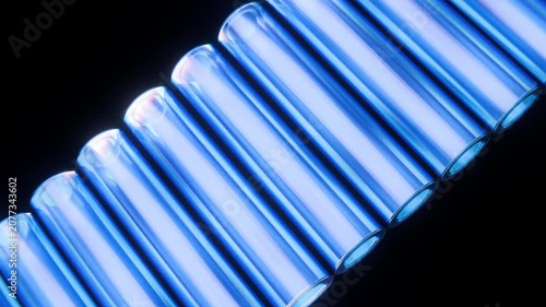 Glass Tubes Abstract Seamless Loop Blue Light 3D Animation