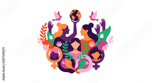 Diverse hands holding equality symbols.