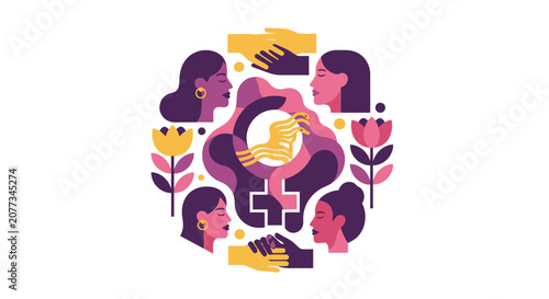 Diverse hands holding medical symbol.