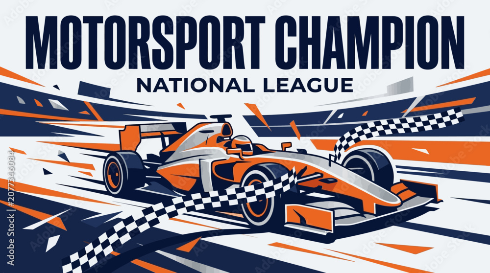 Obraz premium Motorsport Champion National League Racing Car Banner Design