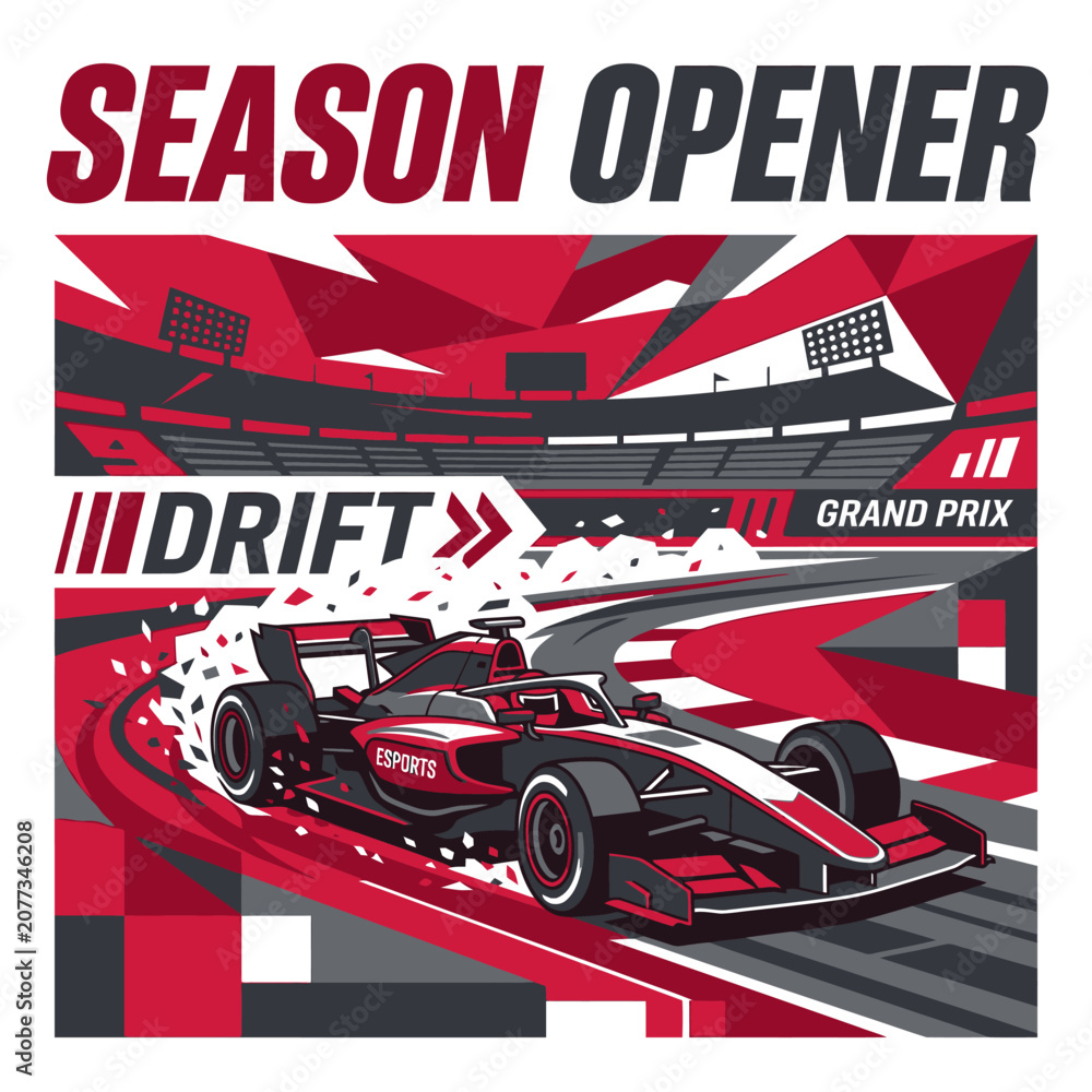 Obraz premium Modern Formula One Race Car Speeds Through Grand Prix Track During Season Opener Event