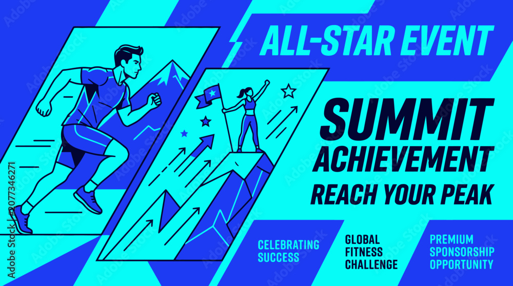 Naklejka premium Motivational Summit Achievement Event For Peak Performance