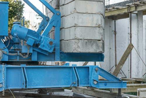 Photography Crane Counterweight at Construction Site
