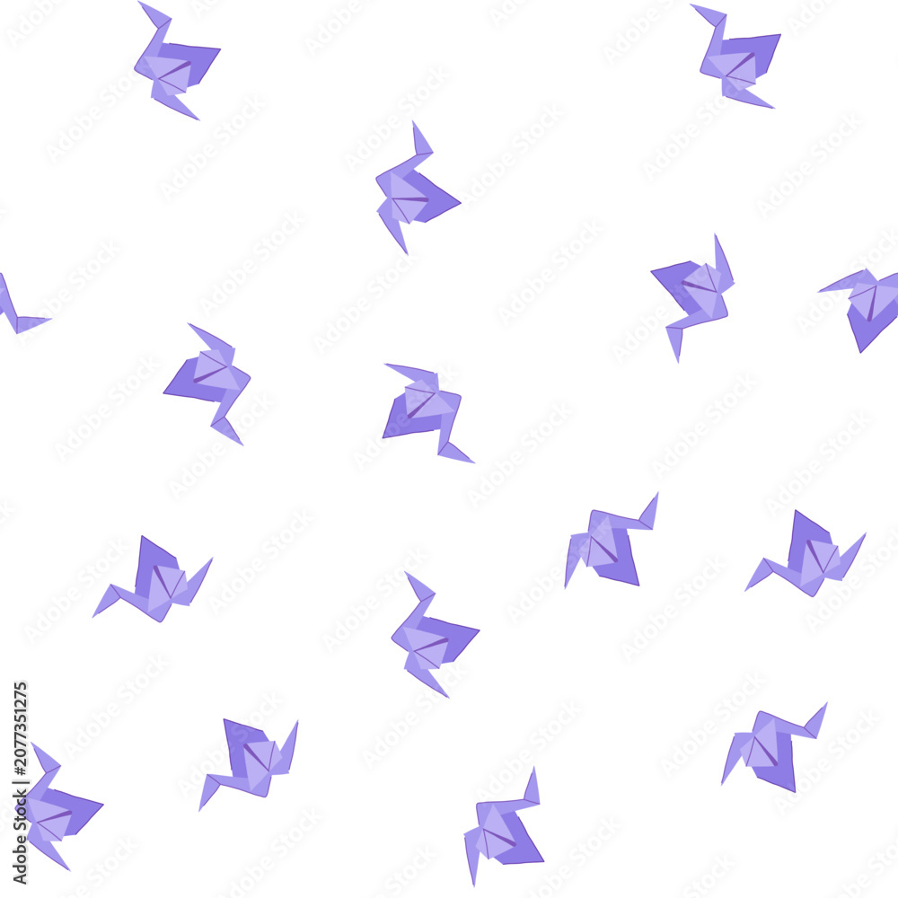 Fototapeta premium pattern fish origami animals cartoon. horse bird, fox turtle, dragon dinosaur fish origami animals sign. seamless symbol vector illustration