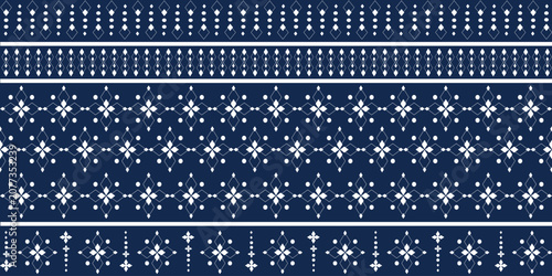Fabric flower pattern on blue background.
