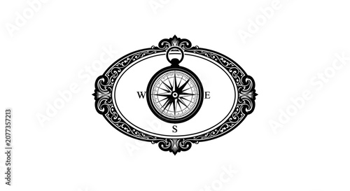 Vintage Compass Navigation Tool.