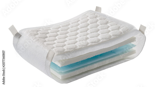 Fotografie Absorbent pad with layered structure and honeycomb texture