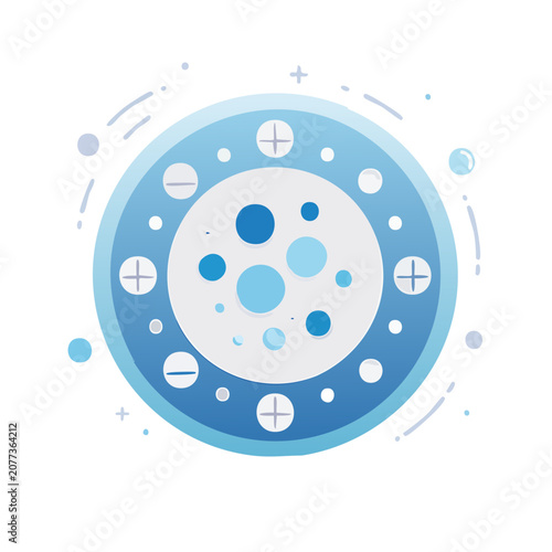 Flat vector illustration of atomic structure