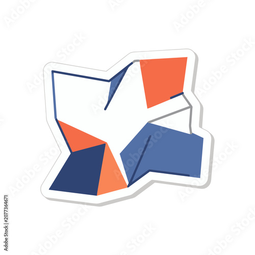 Abstract geometric star with polygon fragments
