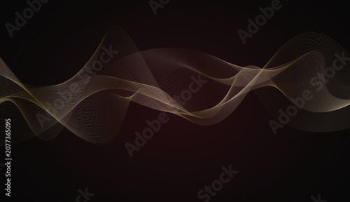 Abstract luxury dark red vector background with elegant golden wave lines for premium corporate presentation.