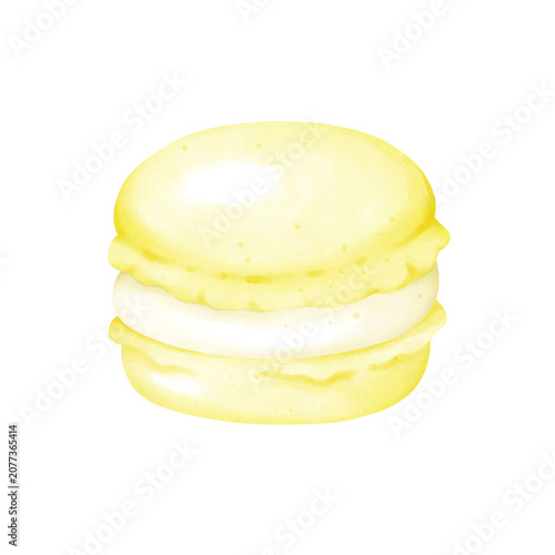 Yellow Macaron Cookie Illustration