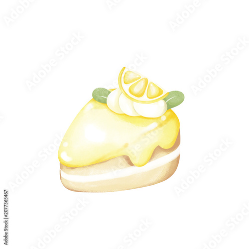 Lemon Cake Slice Illustration
