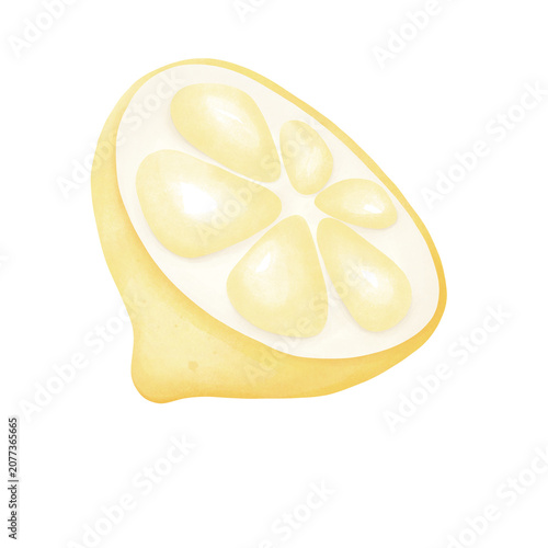Illustration of a Yellow Lemon Slice