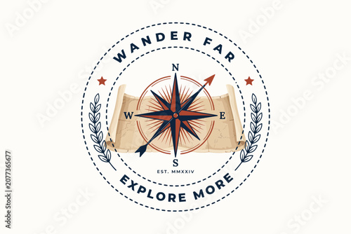 Vintage travel compass with 