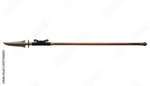 Spear with sharp metal point tip.