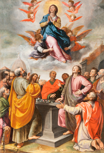 PISA, ITALY - JUNE 22, 2026: The painting of Assumption in the church Chiesa ...
