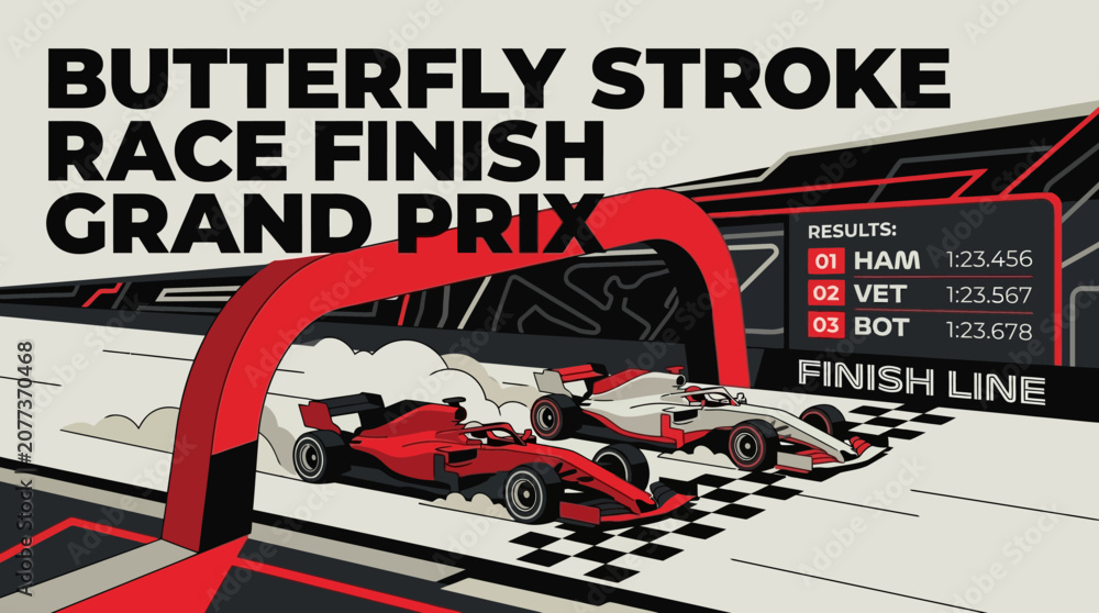 Obraz premium Formula One Race Finish Grand Prix Championship Battle Climax